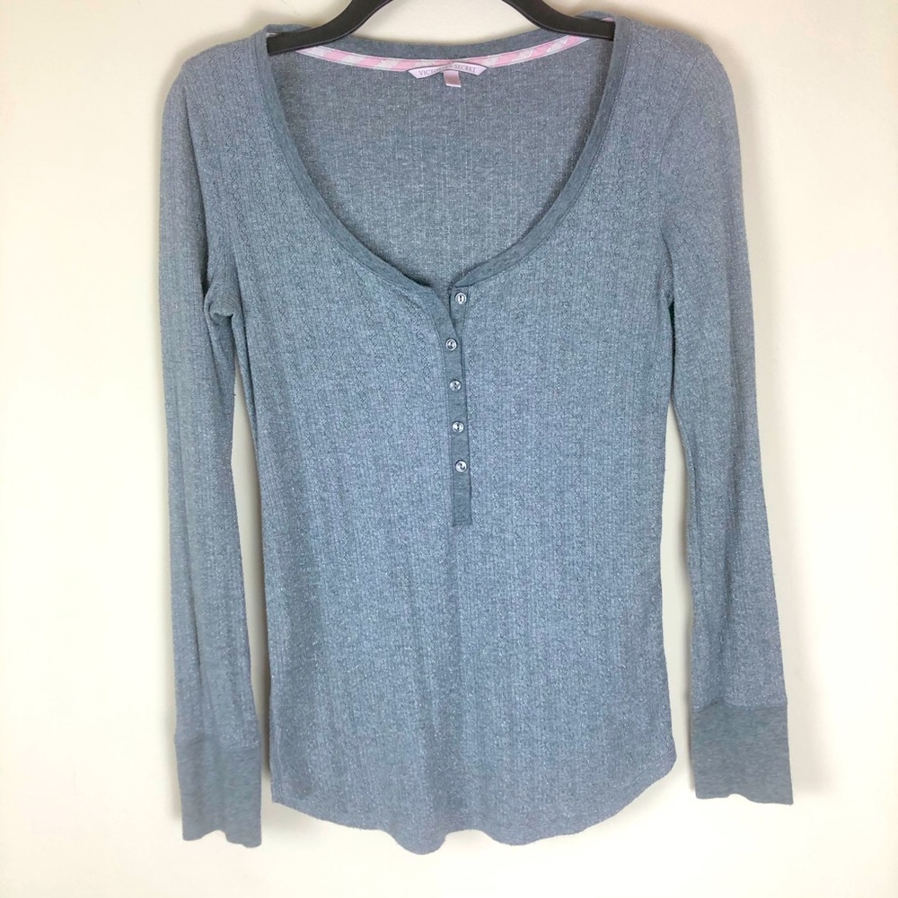 Victoria Secret | Gray Glitter Long Sleeve Top